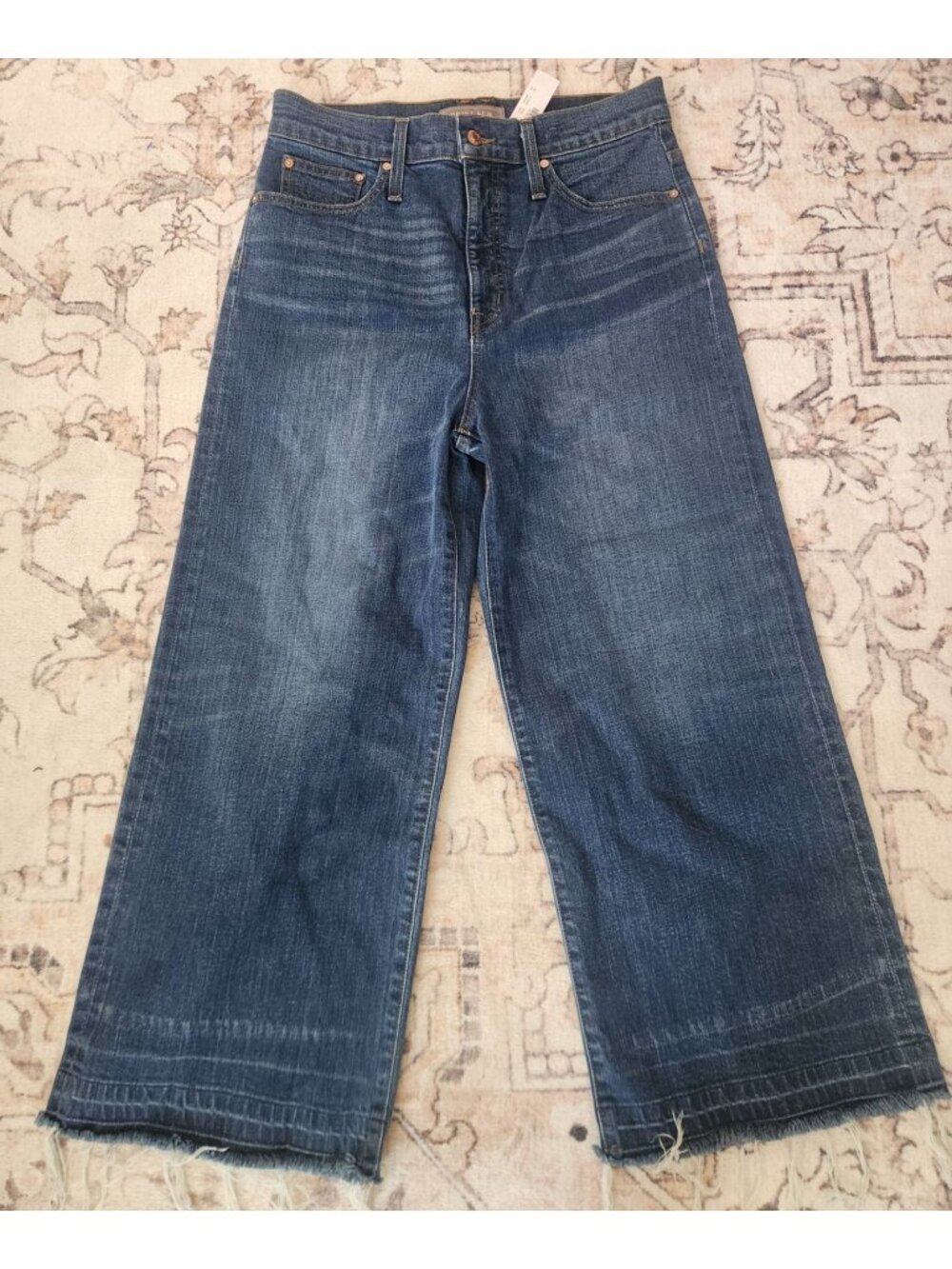 J. Crew Point Sur Women's Sz. 30 Wide Leg Crop Raw Hem Denim Jeans NWT